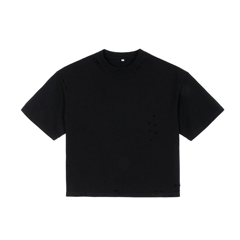 cotton drop shoulder oversize t-shirt man 250 300gsm graphic t shirts round neck cropped custom screen print boxy t shirt