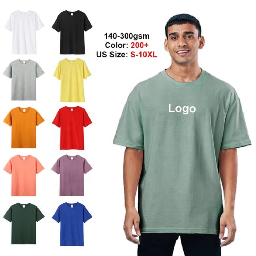 Plus Size Men's T-Shirt wholesale new custom top quality printed oversize white 100% cotton shirt half sleeve t shirt men