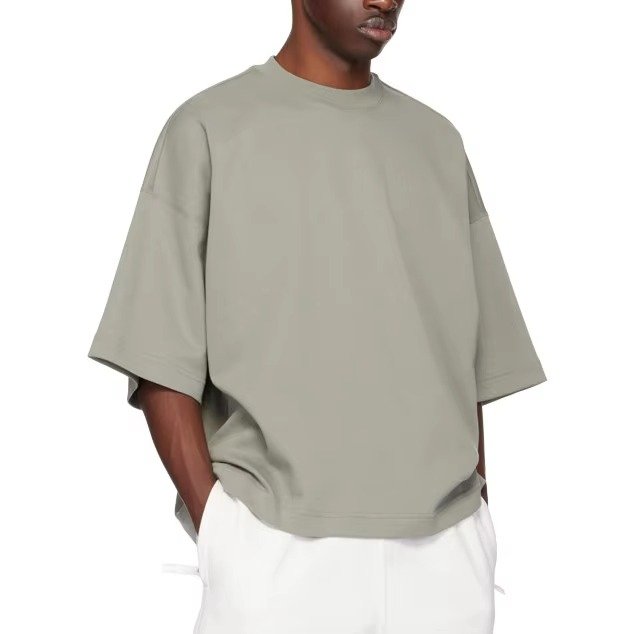 Custom Men's 100% Cotton T-Shirts High Quality Heavyweight Blank T-Shirt with Oversized Drop Shoulder Streetwear Style