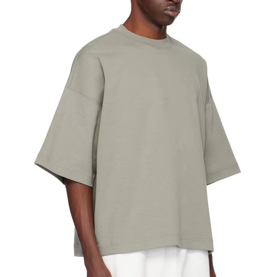 Custom Men's 100% Cotton T-Shirts High Quality Heavyweight Blank T-Shirt with Oversized Drop Shoulder Streetwear Style
