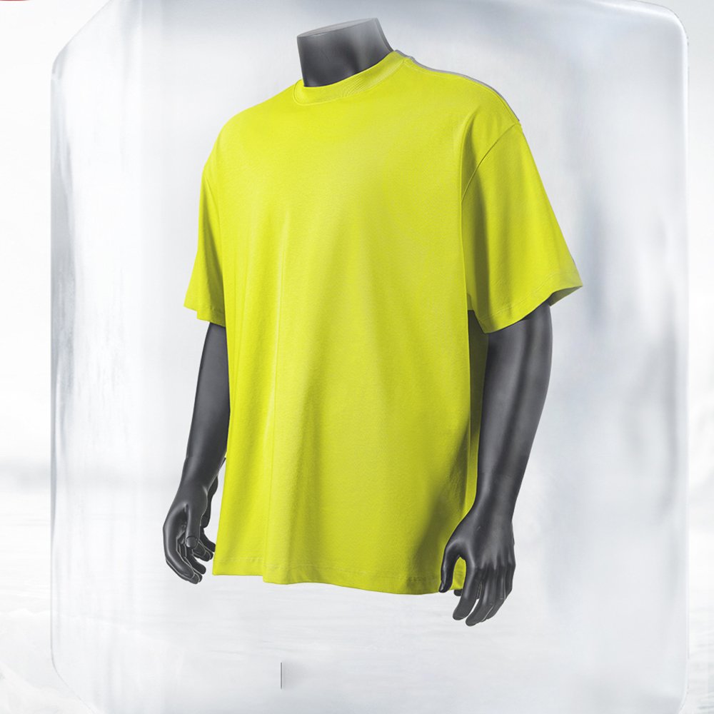 Yingling 230g ice cotton fabric t shirt Custom Logo oversized Sorona Men's T-Shirts Round neck blank running sport t shirt