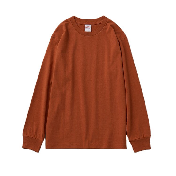 24 color 210 gsm 17s 100% cotton Men's Long Sleeve Unisex Basic Crew Neck Custom blank plain men tee t shirt T-shirts t-shirt