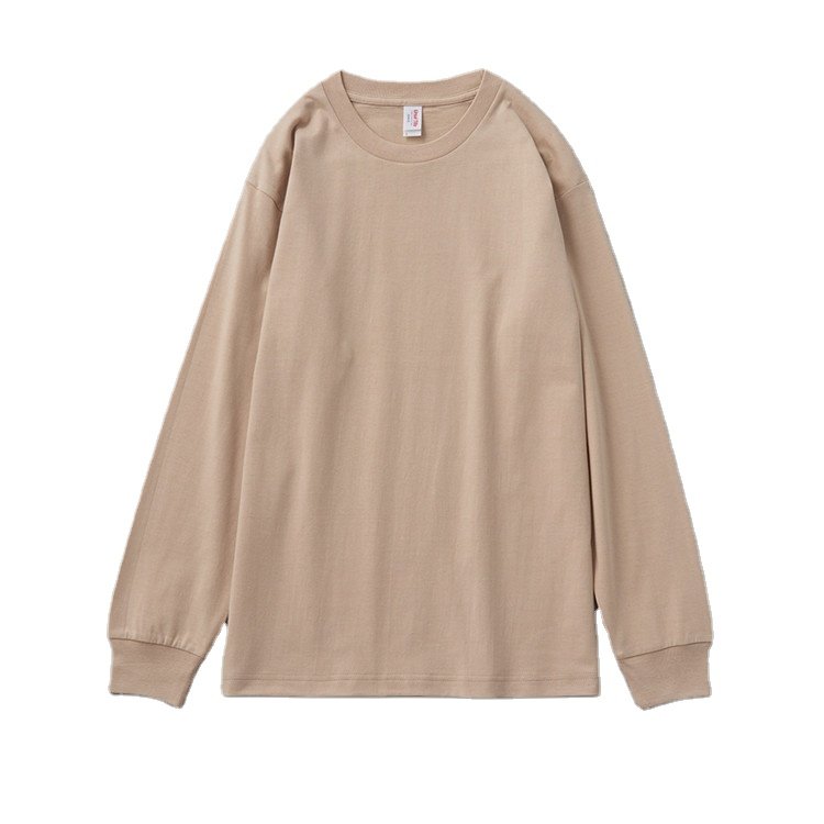 24 color 210 gsm 17s 100% cotton Men's Long Sleeve Unisex Basic Crew Neck Custom blank plain men tee t shirt T-shirts t-shirt