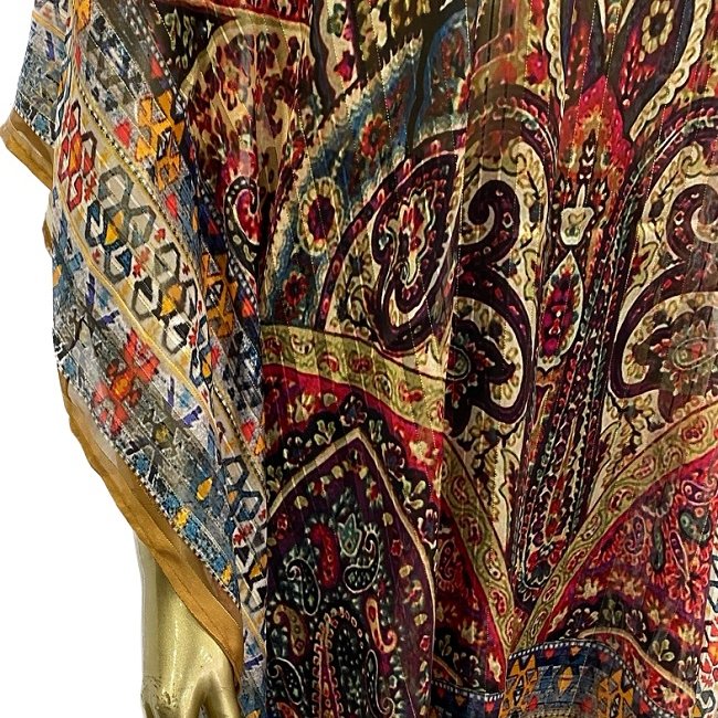 Polyester printed kaftan made in unique designs and Styles can be made customized prints manufactured in India Mumbai supplier