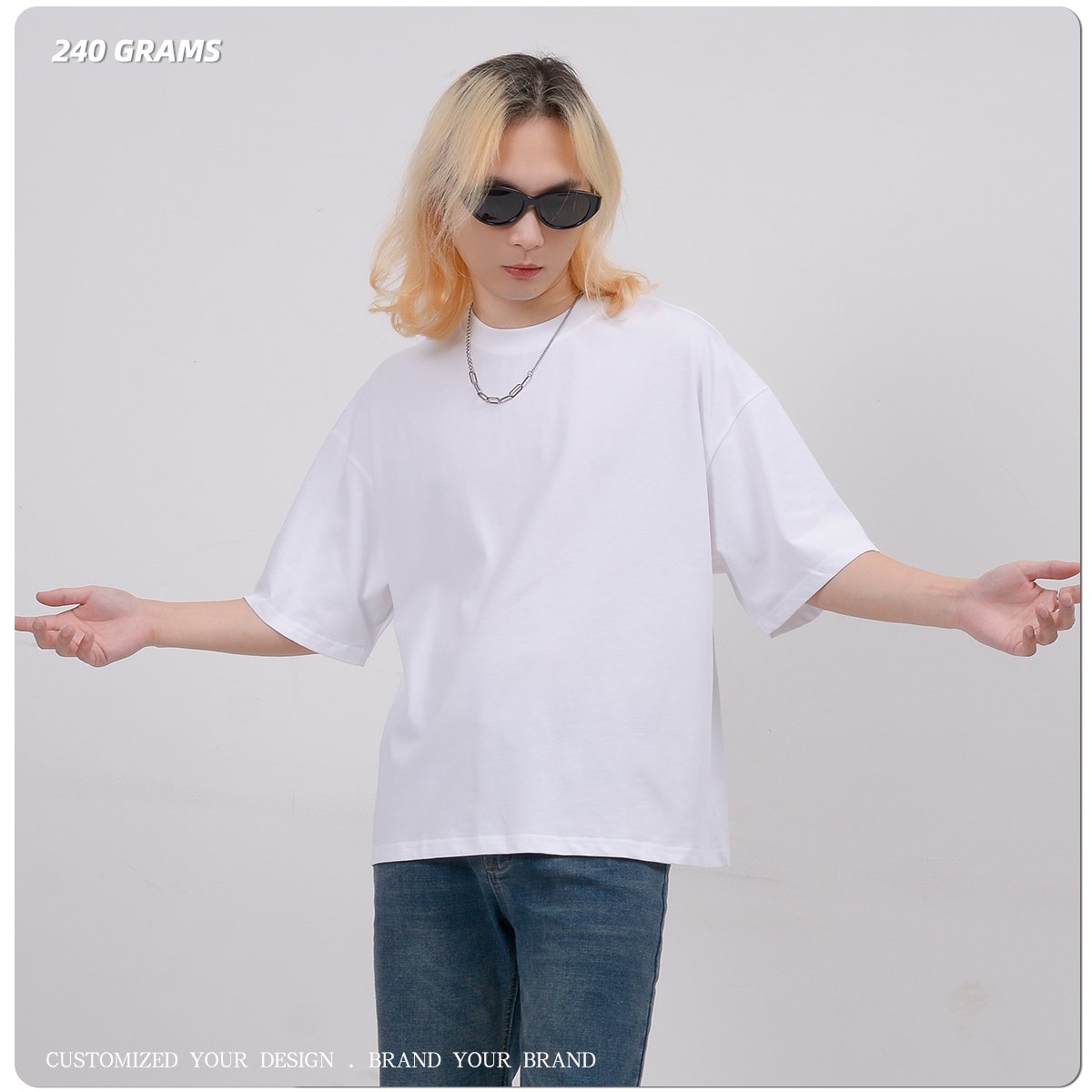 high quality cropped boxy fit men's t-shirt casual oversized tshirt blank custom t shirt for men
