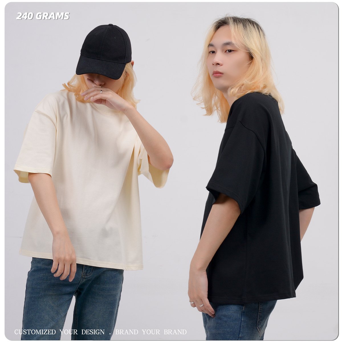 high quality cropped boxy fit men's t-shirt casual oversized tshirt blank custom t shirt for men