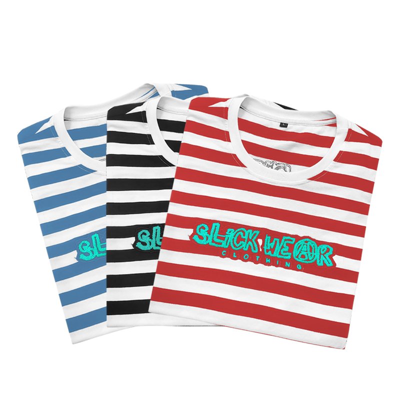 latest t shirts custom logo 100% cotton stripe oversized mens tshirts for men