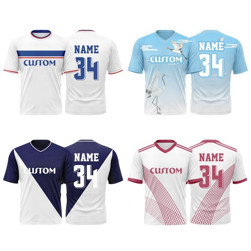Sublimation original football shirt Custom club Team football t-shirts Breathable Soccer Uniform sports kits With Logo WO-X1003