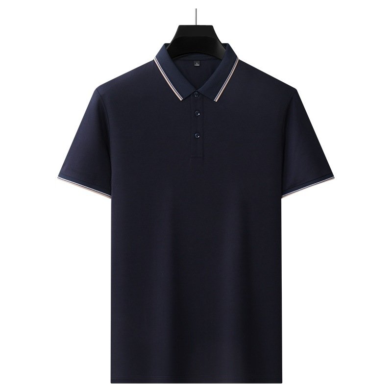 Men's new classic golf T-shirt silk acetate fabric fashionable casual organic cotton short-sleeved POLO shirt