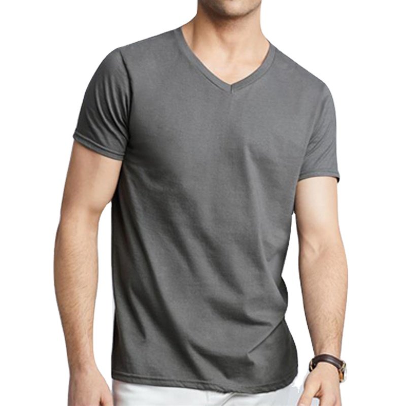 Wholesale clothing new product ideas 2021 men's t-shirts short sleeve V- Neck tshirt