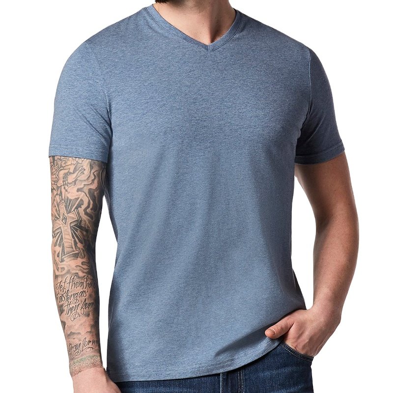 Wholesale clothing new product ideas 2021 men's t-shirts short sleeve V- Neck tshirt