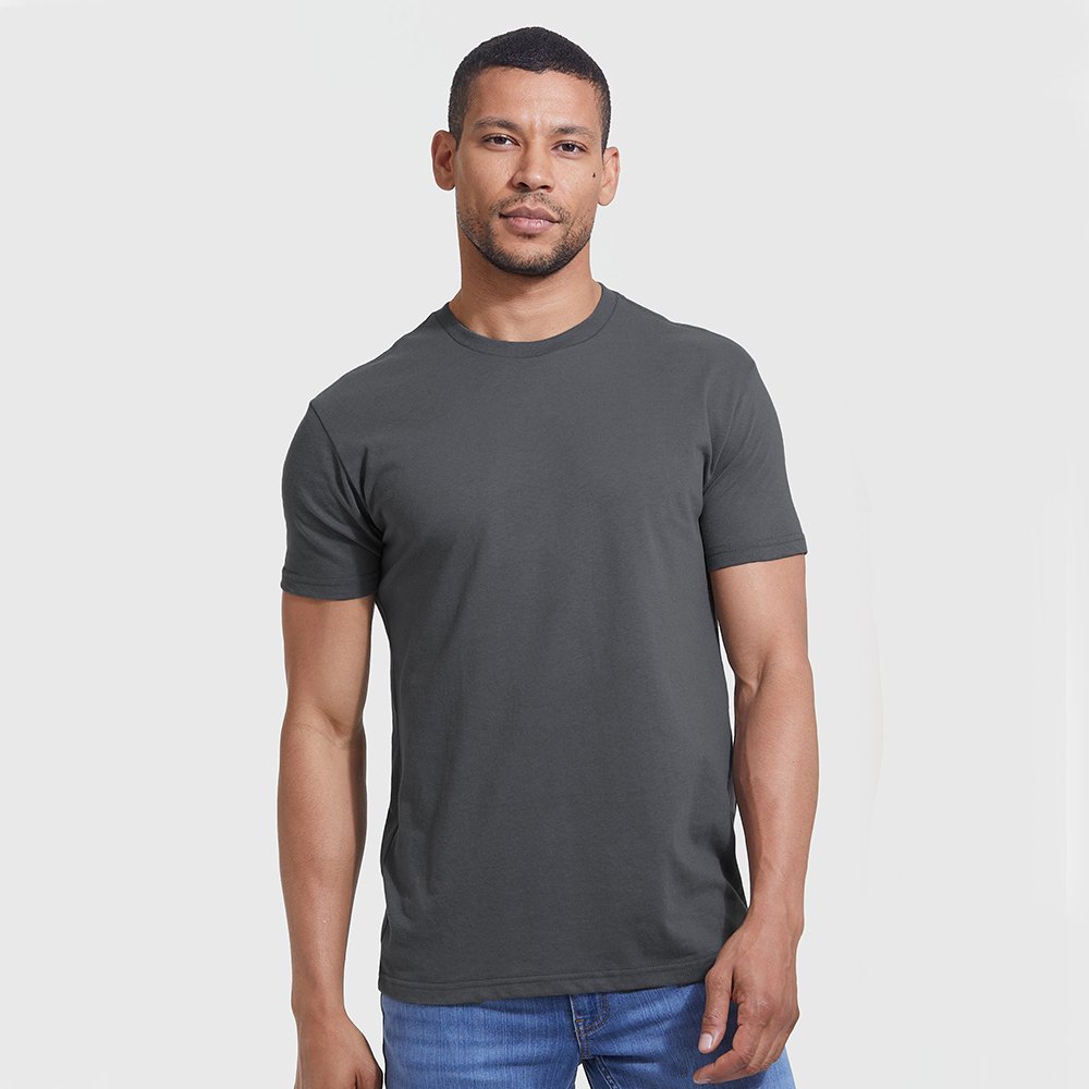 Men's Regular Fit Crewneck Bamboo T Shirt made with breathable soft bamboo viscose fabrics with printing logos and private tags