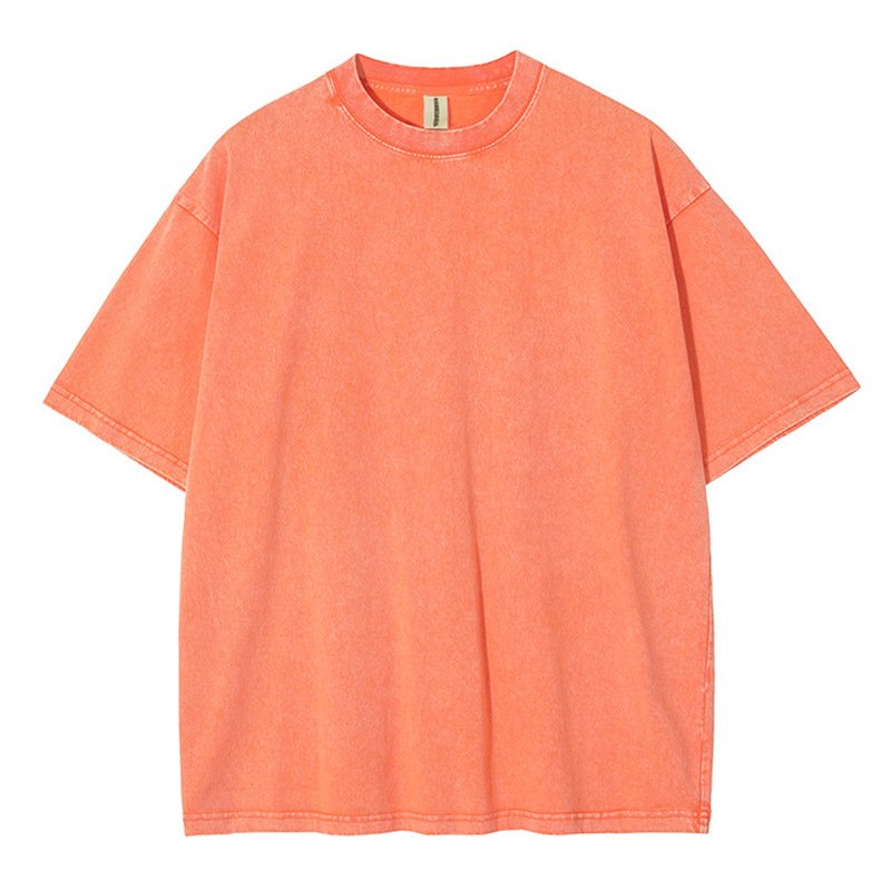 Streetwear Heavyweight Cotton T Shirt Crewneck Blank Vintage Oversize Boxy Fit Acid Wash T-Shirts
