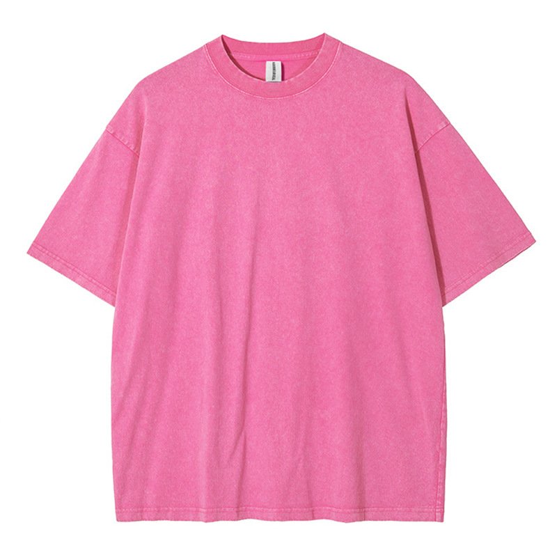 Streetwear Heavyweight Cotton T Shirt Crewneck Blank Vintage Oversize Boxy Fit Acid Wash T-Shirts