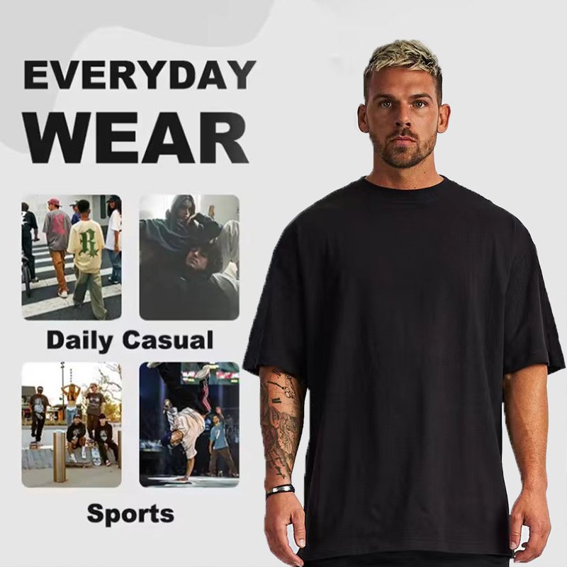 OEM 220 GSM 100% Cotton Plain Short Sleeve Oversized Men's T-Shirt Essentials Custom Logo T-Shirt Casual Solid Pattern Jersey