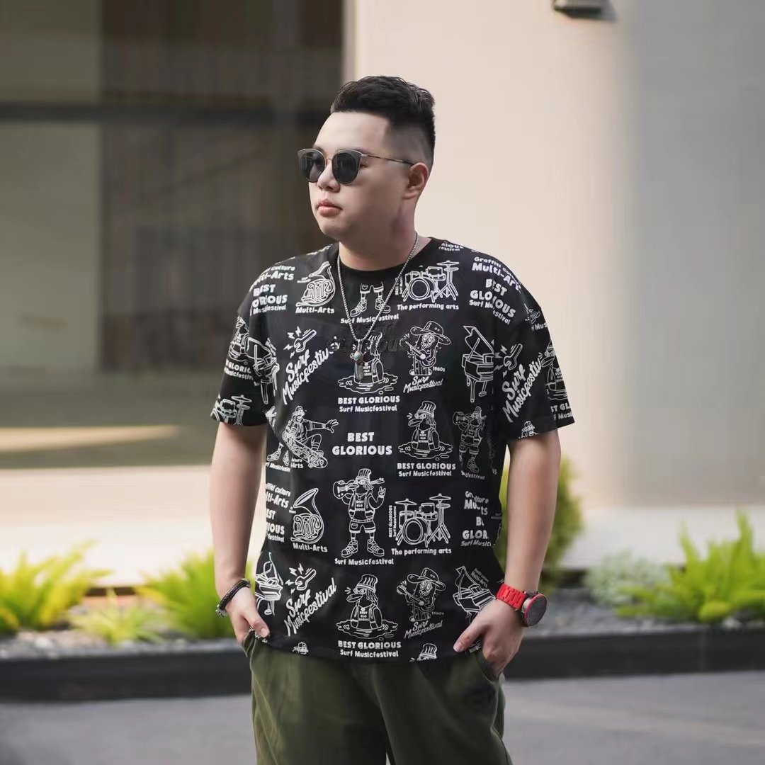 t-shirt for men cotton High street Oversize custom digital print shirt Big and Tall men's t-shirts wholesale