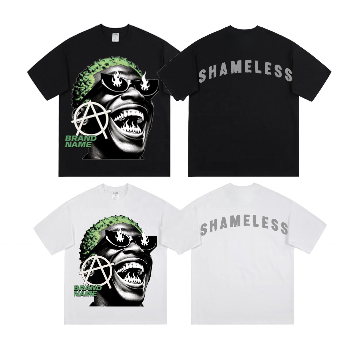 Custom Your Brand Name T-shirt High Quality 250 GSM 100%Cotton Tee Shirts Wholesale Men's Tshirt Streetwear Custom Mens T Shirt