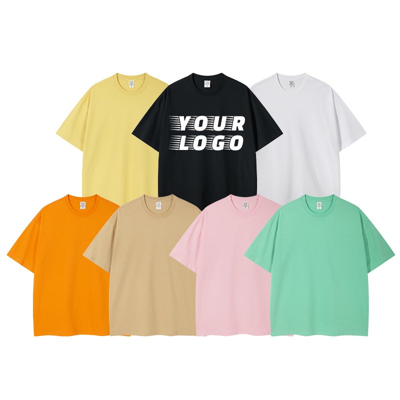 Men's 100% Cotton Solid T-shirts Custom Print Dropshoulder Sleeve Plus Size Men Breathable Tee Oversized T Shirts