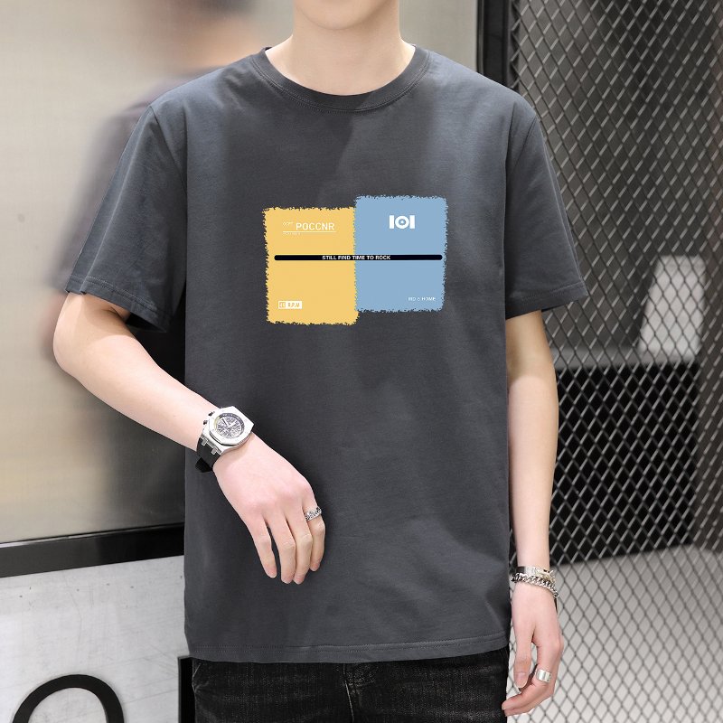 New Custom Design Print Cotton Casual Summer Crewneck Men's T-shirt