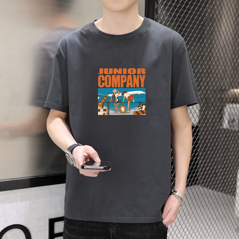 New Custom Design Print Cotton Casual Summer Crewneck Men's T-shirt