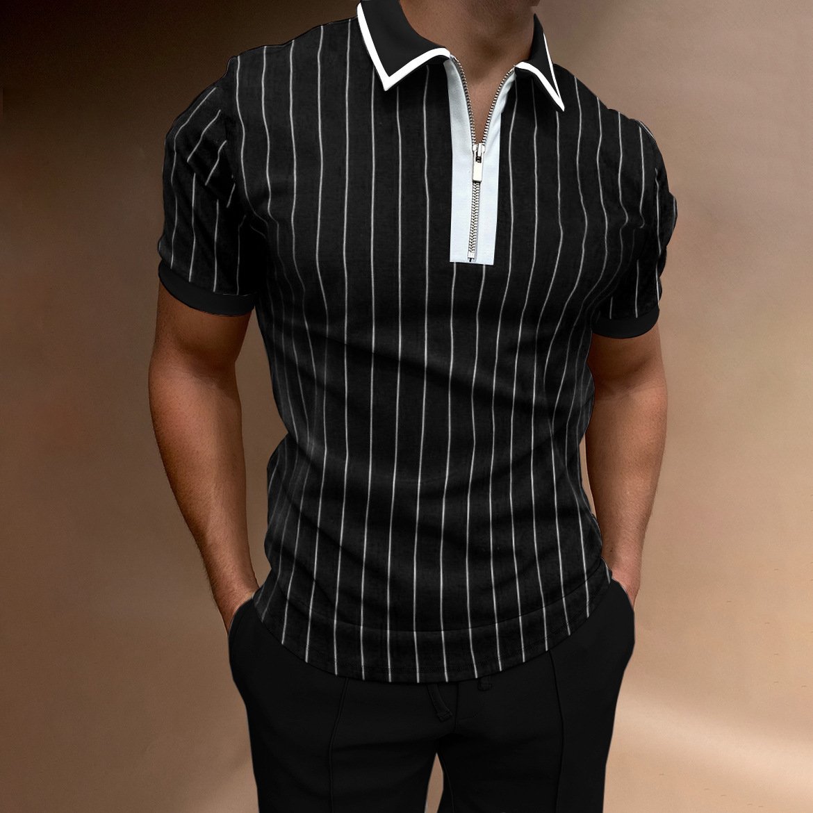 Men's golf Casual summer printed short sleeve T-shirt letter man polo shirt
