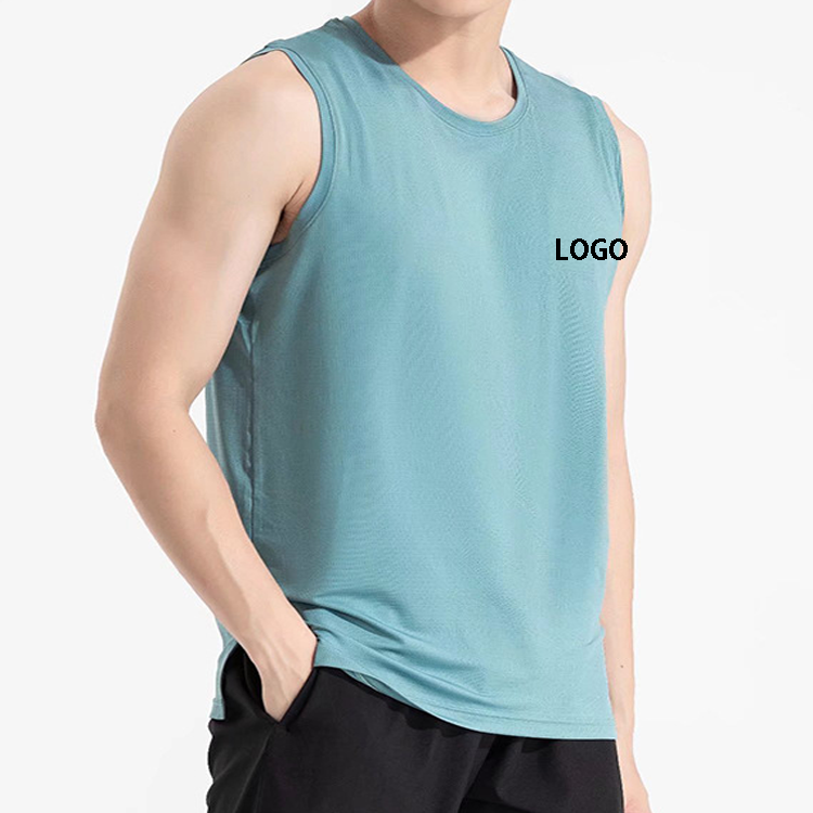 Custom Logo Quick Dry Sleeveless Sports Vest Men's T Shirt Training Vest Basketball Fitness Running Men Tank Top