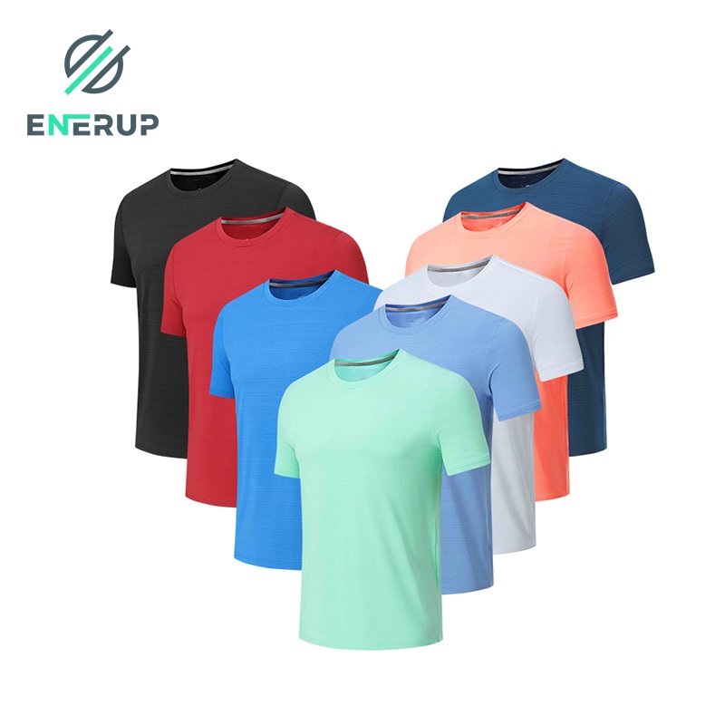 Enerup Men's Custom breathable quick-drying short sleeves t shirt and shorts set for men sport gym shorts and t-shirts