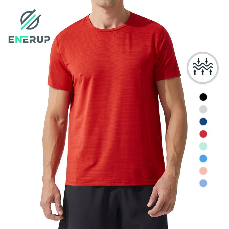 Enerup Men's Custom breathable quick-drying short sleeves t shirt and shorts set for men sport gym shorts and t-shirts