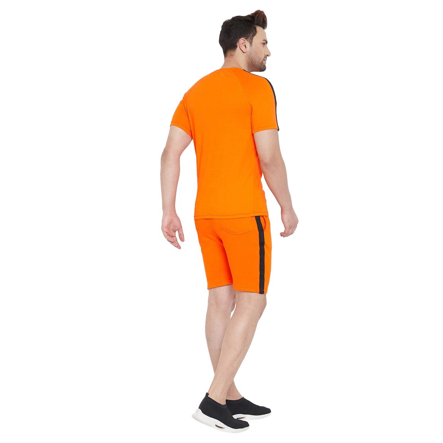 OEM service men summer Breathable, men summer t shirt and short twin set Casual Short Sleeve Shirt and Shorts Suit Set