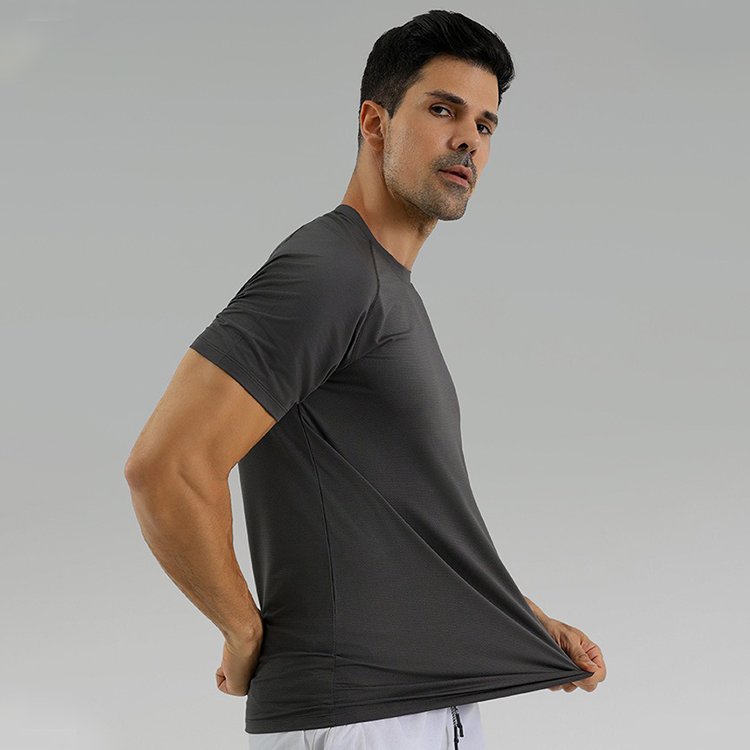 Customization Men's Sports Round Neck Short Sleeve Fitness Gym Lulu Casual Metal Vent Tech Shirts Men's t-Shirts Men's Shirts