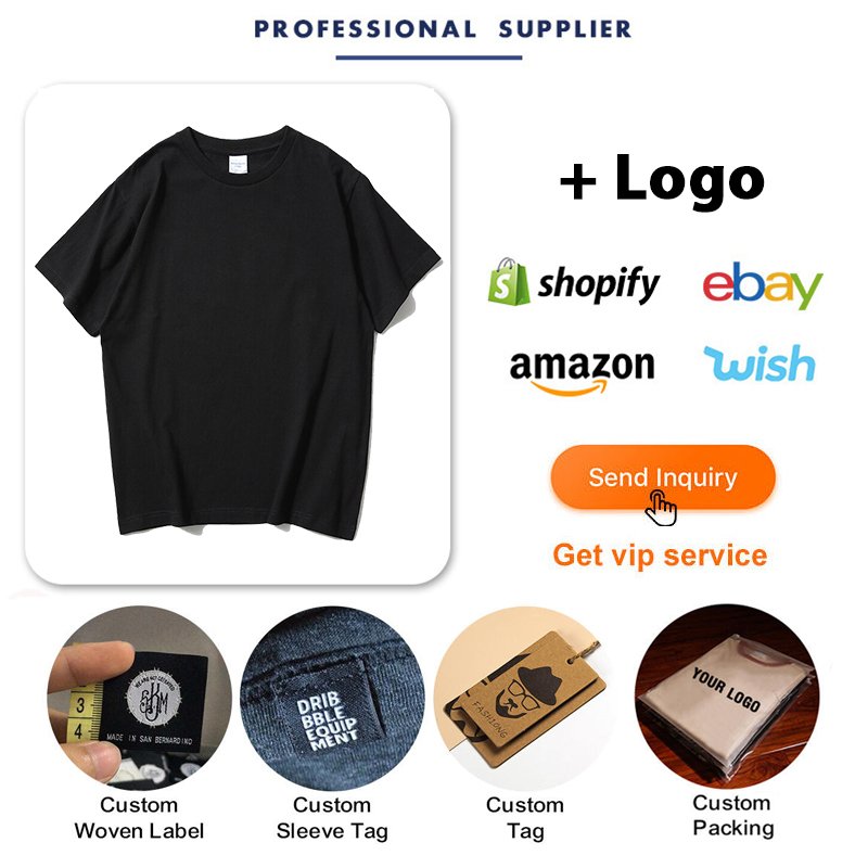 Custom Print Short Sleeve Heavyweight T-Shirt 240Gsm 100% Cotton Oversized Printed Embroidered T-Shirt Plus Size Men'S T-Shirts