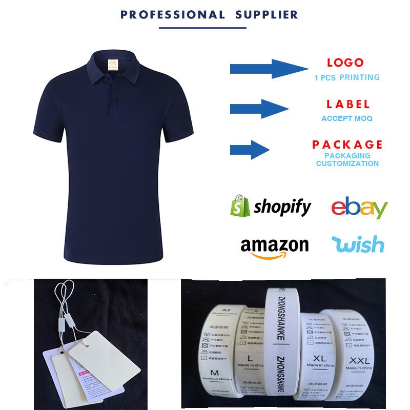 High-end men's T-shirt customized logo printing golf casual breathable T-shirt cotton T-shirt