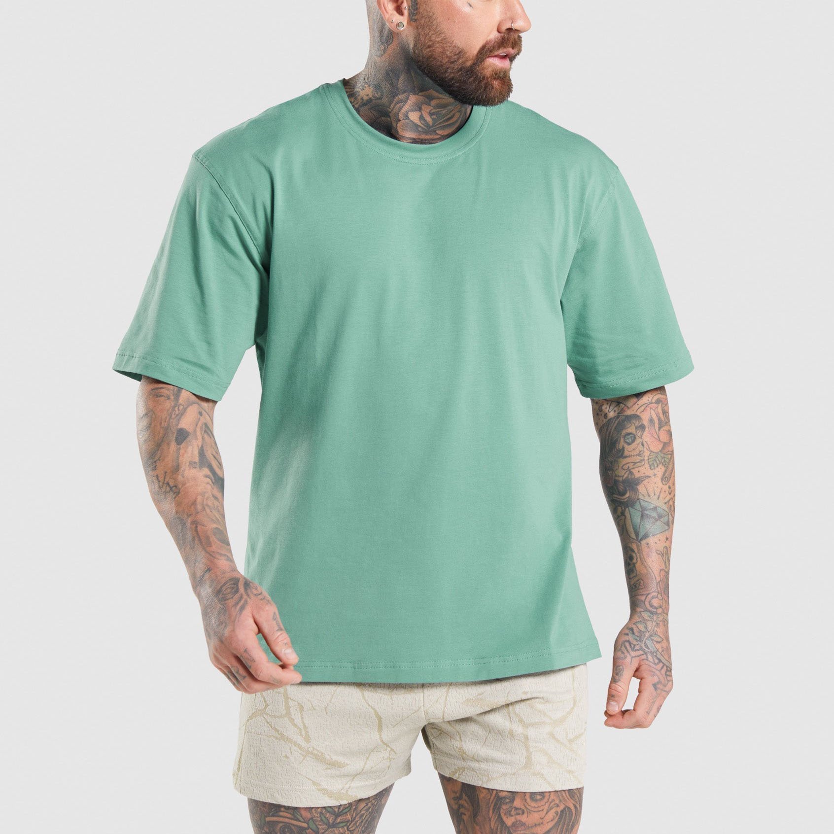 Decheng Plus Size Men's T-shirts 100% Organic Cotton Plain T Shirts Custom 300gsm Oversized Drop Shoulder T Shirt