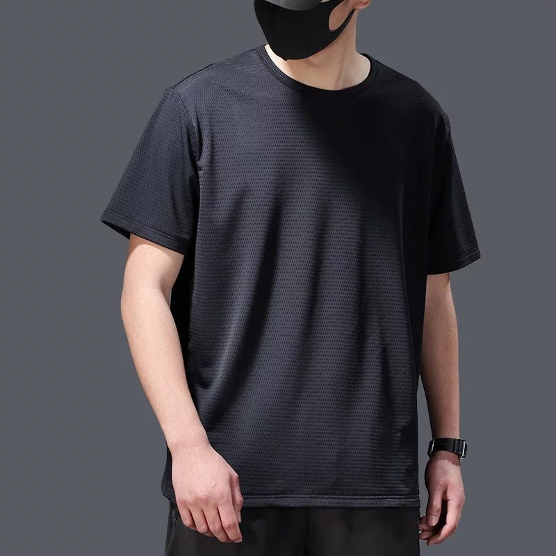 2020 T-shirt Men Short Sleeve Men's Summer Thin Mesh t-shirt Plus Size Loose Clothes Street wear Breathable T-shirts