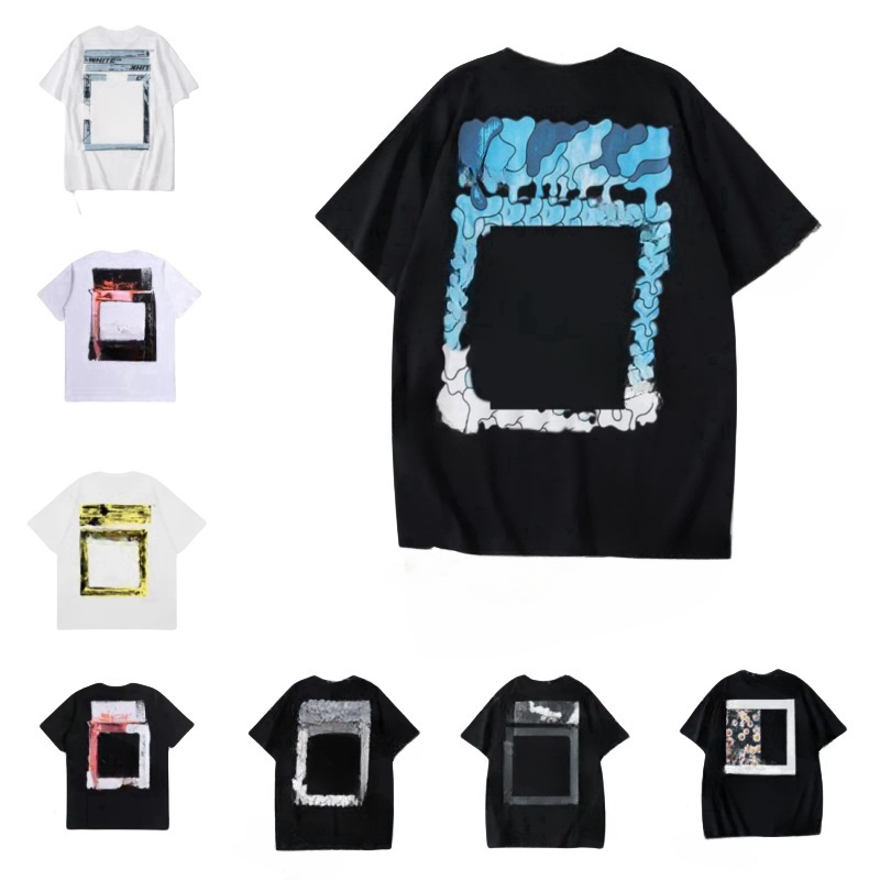 Mens T shirts designer Luxury offffes Letter Print Clothing White Women Loose Short Sleeve Tees Man Casual Cotton Men tshirts