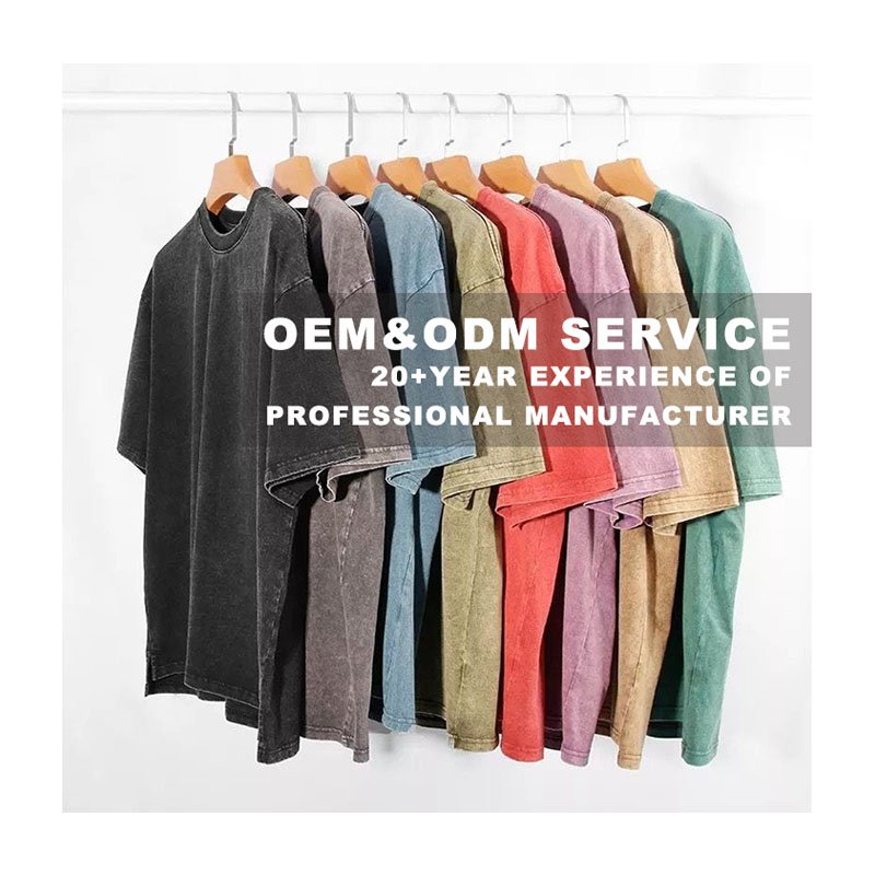 Hot Sale Round Neck T-shirts for men 100% Cotton hip hop Custom Acid Wash Men's Silk Screen Printing T-shirts