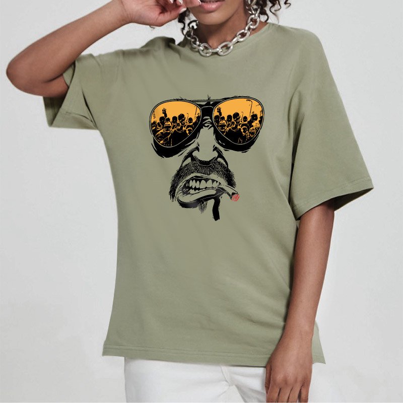 Heavyweight Cotton Polyester oversize t shirt men wholesale Sunglasses letter print graphic t shirts summer men's t-shirts