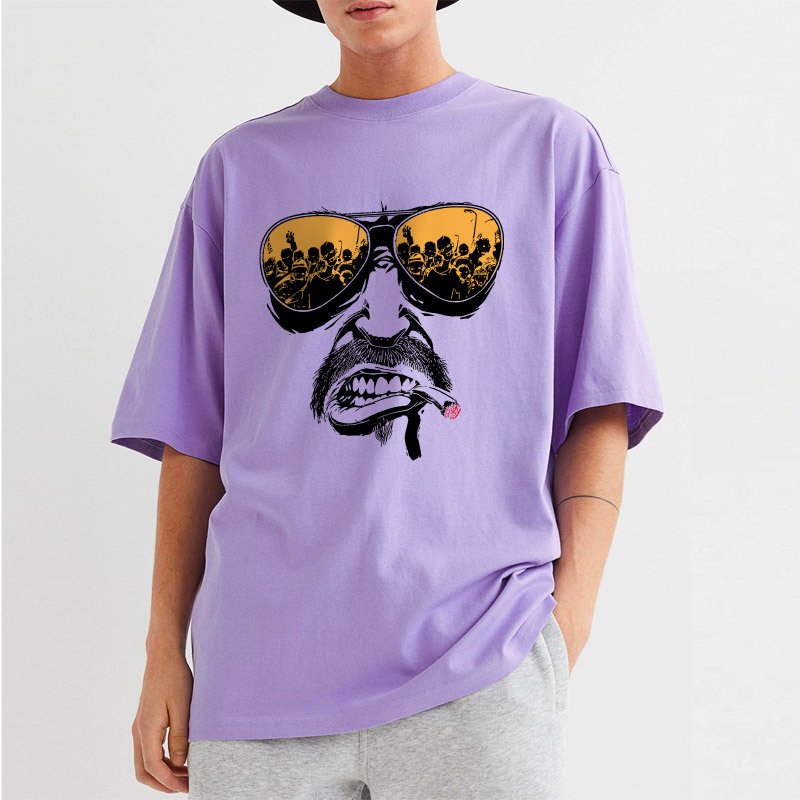 Heavyweight Cotton Polyester oversize t shirt men wholesale Sunglasses letter print graphic t shirts summer men's t-shirts