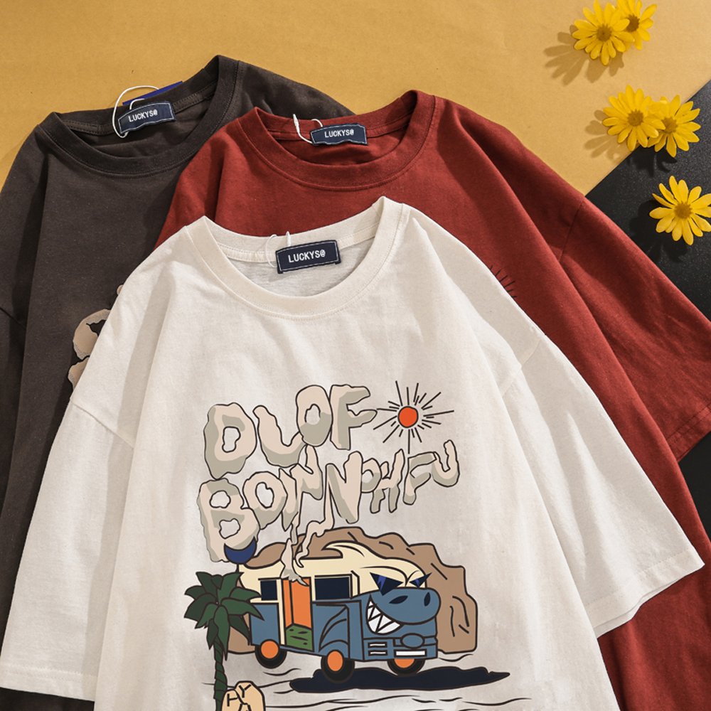Custom street wear oversize short sleeve crew neck plain men's 100% cotton screen printing logo men's t-shirts
