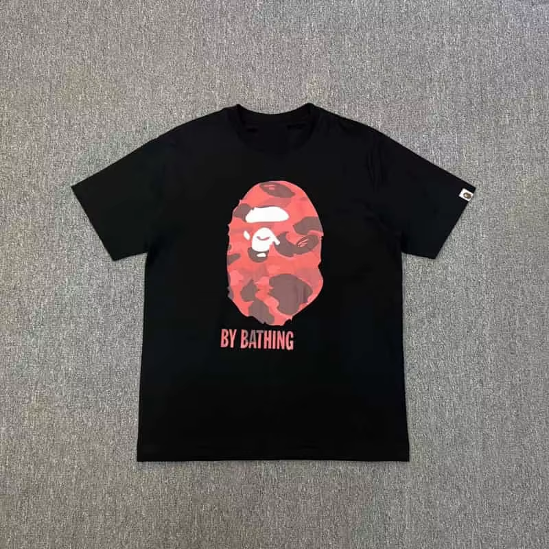 High Quality Men's BAPES T shirt 100% Cotton Ape Camouflage Cartoon Print Loose Short Sleeve O-Neck Tee