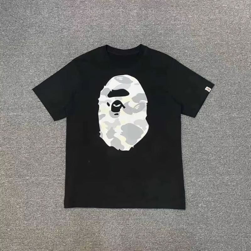 High Quality Men's BAPES T shirt 100% Cotton Ape Camouflage Cartoon Print Loose Short Sleeve O-Neck Tee