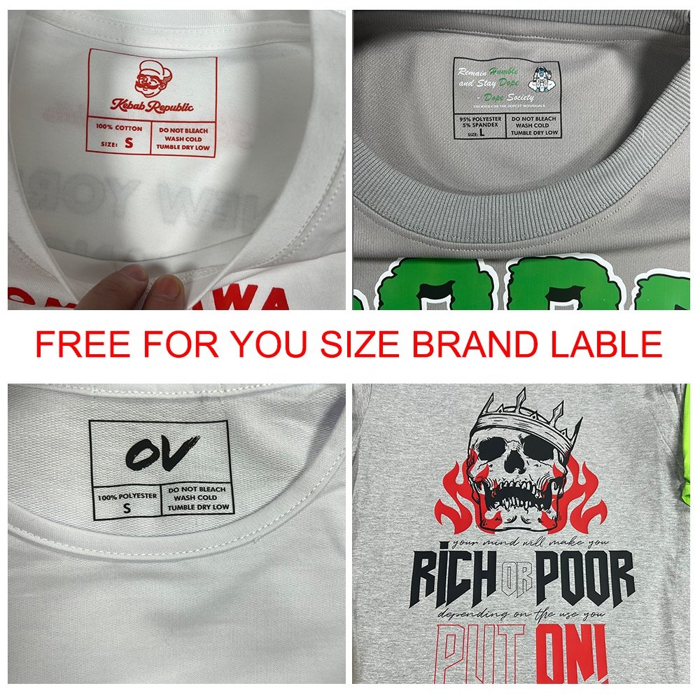 Premium Cotton Standard USA Size Oversized Tshirt Plus Size Heavy Weight Tshirts Custom Logo Printed Customize Men's T-shirts