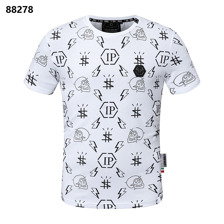 Summer cotton comfort with breathable cotton slim-fit Skull Hot Diamond Style top PLEIN Men's T-shirt