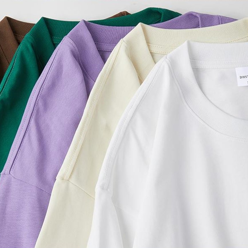2024 SDS High Quality 100% Cotton Men's T-Shirt Casual O-Neck Drop Shoulder Oversized Plus Size 260 gsm 37 Color Stock Printed