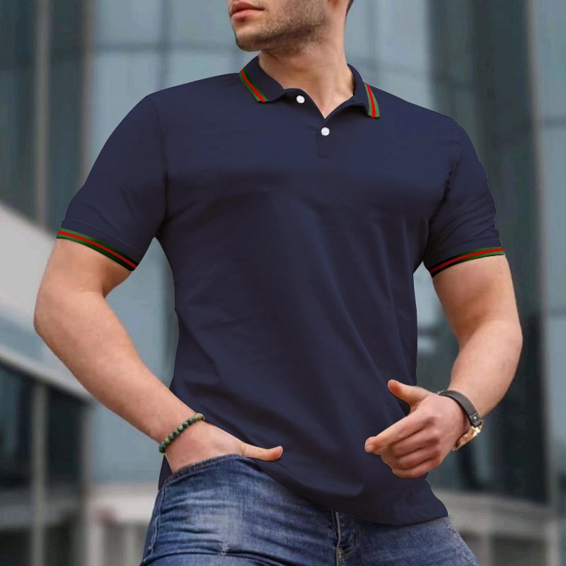 Hot selling 2024 new Factory Direct Sale Solid Color Lapel Polo Shirt Breathable Large Size Men's Polo Shirt