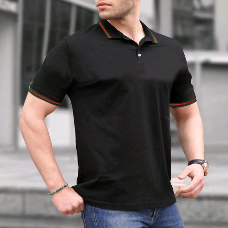 Hot selling 2024 new Factory Direct Sale Solid Color Lapel Polo Shirt Breathable Large Size Men's Polo Shirt