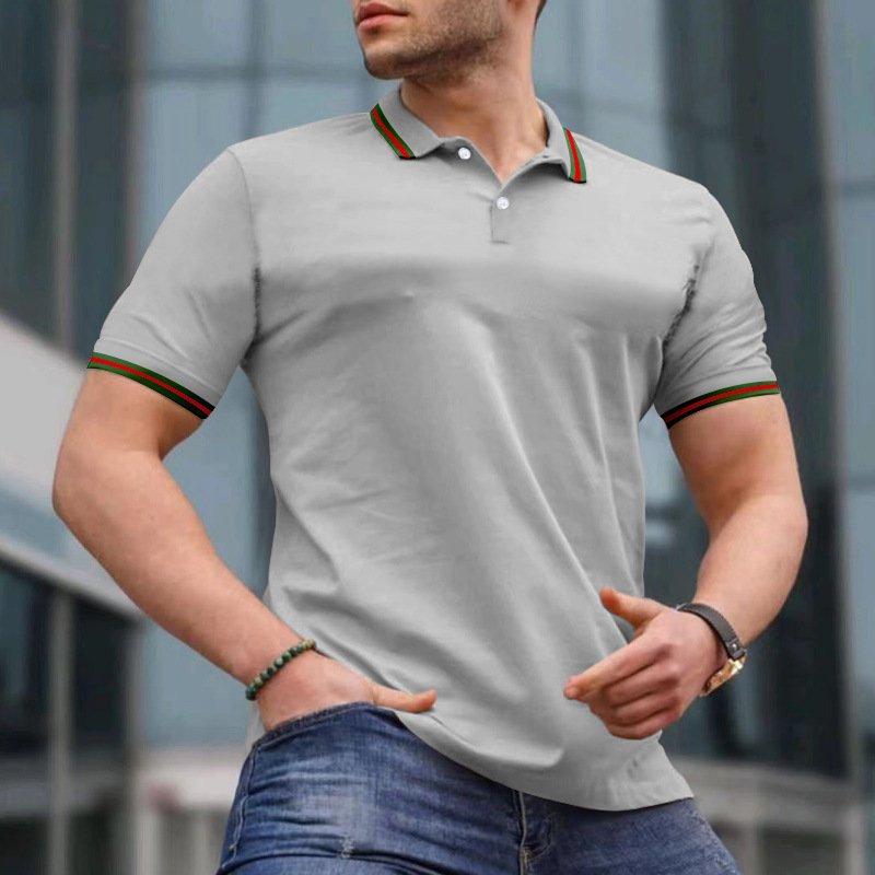 Hot selling 2024 new Factory Direct Sale Solid Color Lapel Polo Shirt Breathable Large Size Men's Polo Shirt