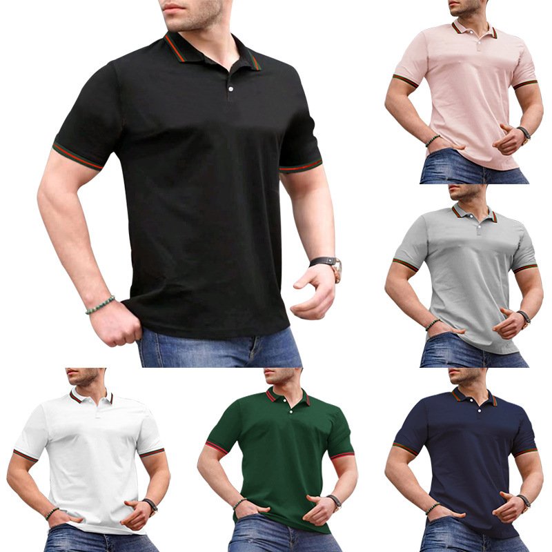 Hot selling 2024 new Factory Direct Sale Solid Color Lapel Polo Shirt Breathable Large Size Men's Polo Shirt