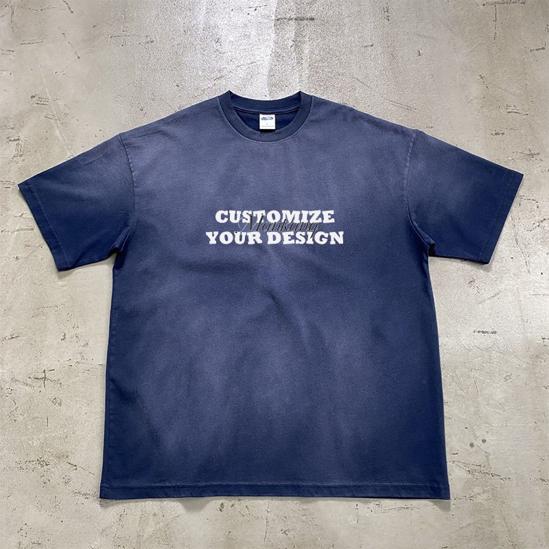 Short Sleeve 100% Cotton Tshirt 250 GSM Jet Dyeing Men's T-shirt Heavy Weight Oversize Acid Wash Vintage T Shirt for Men