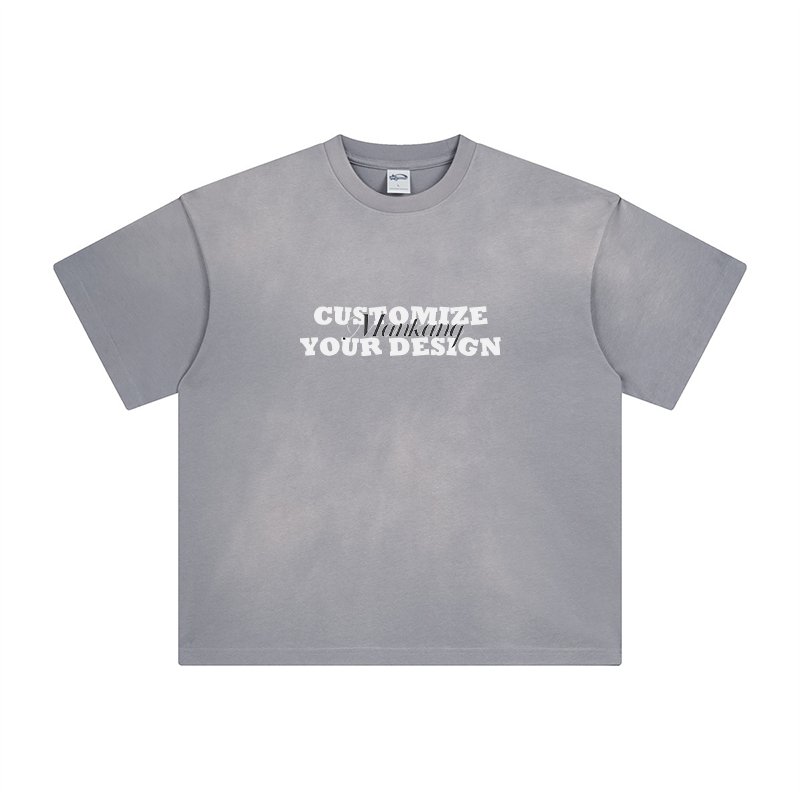 Short Sleeve 100% Cotton Tshirt 250 GSM Jet Dyeing Men's T-shirt Heavy Weight Oversize Acid Wash Vintage T Shirt for Men
